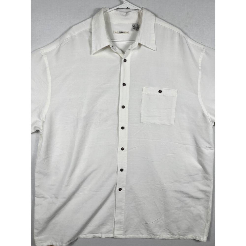Moda Campia Moda Button Down Shirt Mens 2XLT Short Sleeve Pocket White